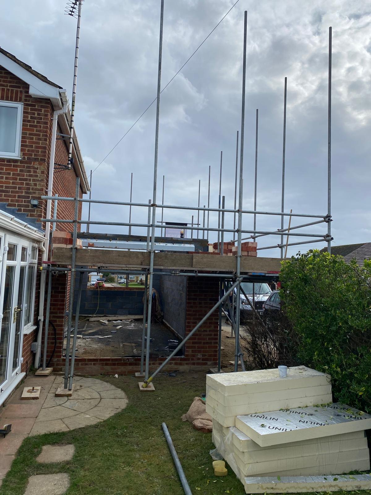 Access Station scaffolding for a residential extension