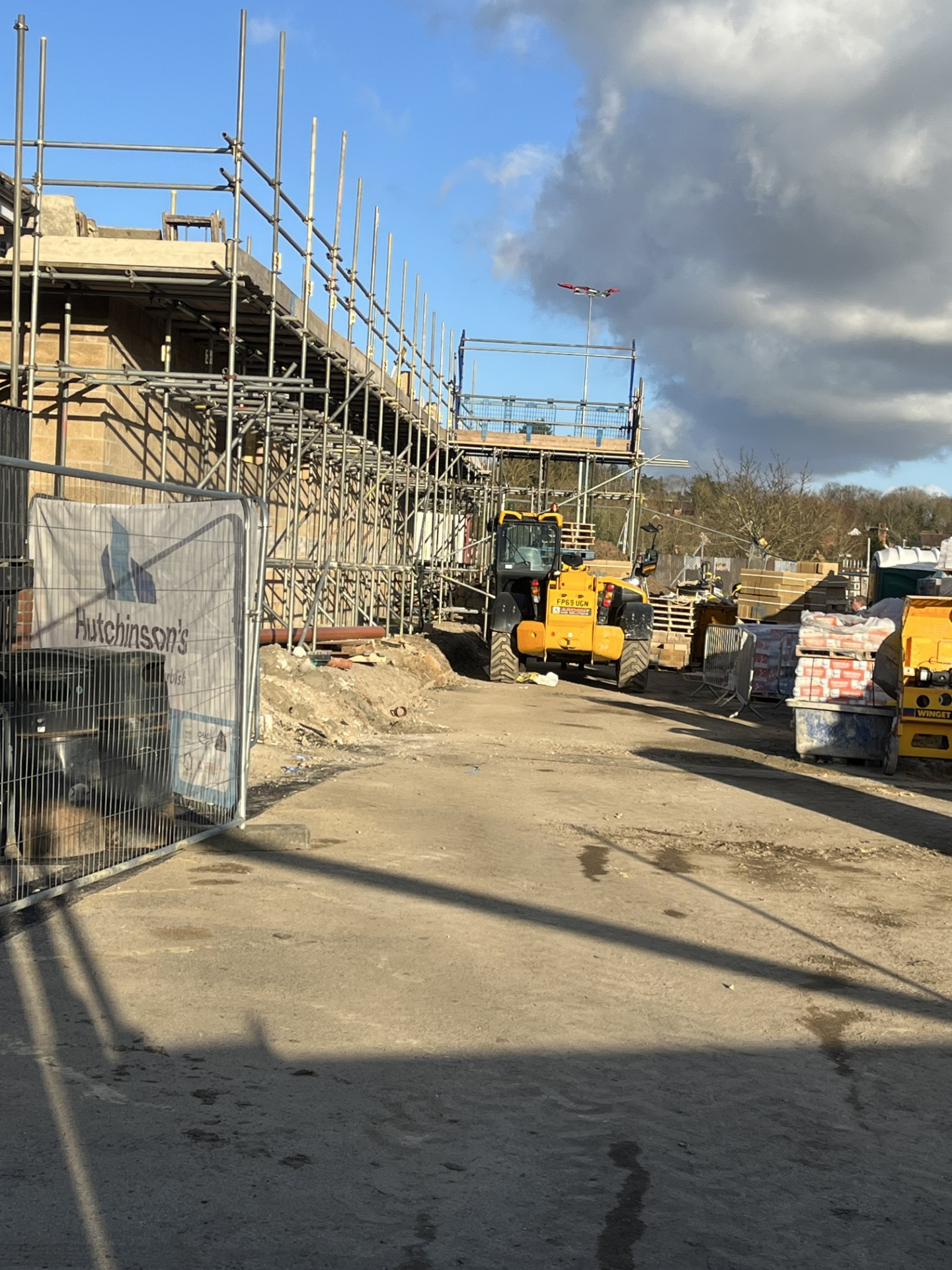 Construction site with scaffolding